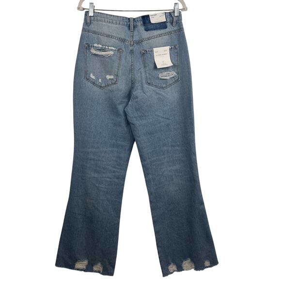 Flying Monkey New Age of Consent Dad Jeans Size 28 High Rise Distressed Raw Hem - Picture 6 of 14